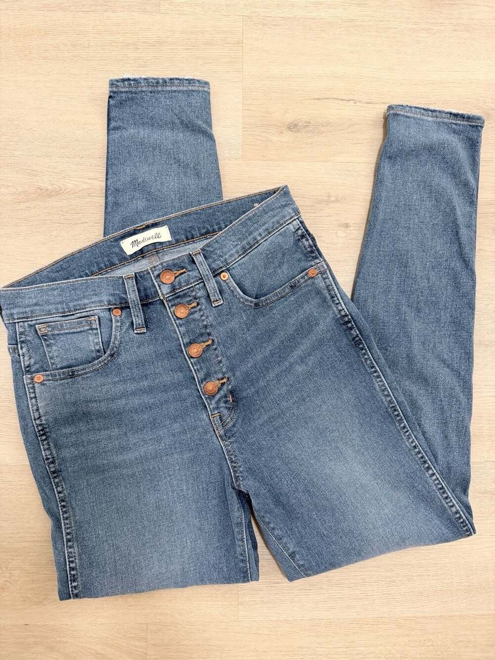 Madewell 10 Inch High Rise Skinny Size 29 Button Front Jeans